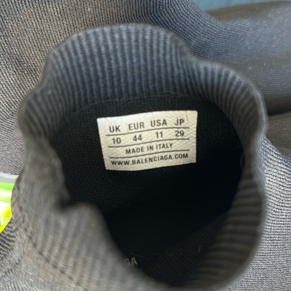 Balenciaga Black and Clear Neon Yellow Speed Trainer Size 44 or US 11 - Picture 4 of 7